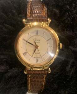 Timex‎ Women’s Watch, Gold Tone, Brown Leather Strap, Analog, 377BA, Untested